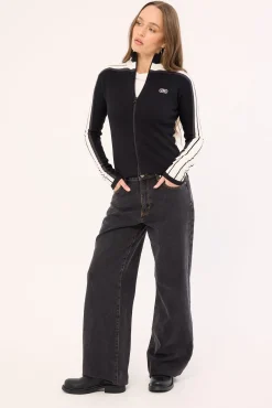 Daddy GB Zip Through Skimmer Knit Black