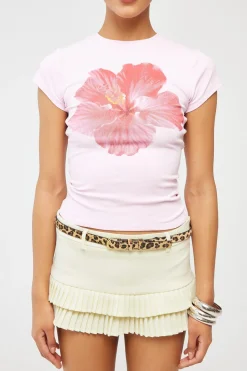 Dahlia Flower Baby Tee Pink