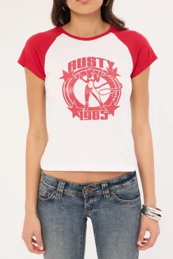 Daring Devil Cap Sleeve Baby Tee White