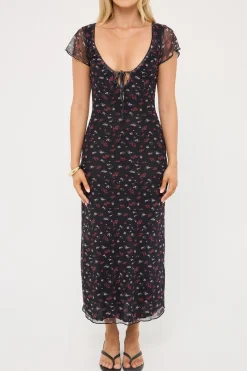 Daya Recycled Mesh Midi Dress Floral Print