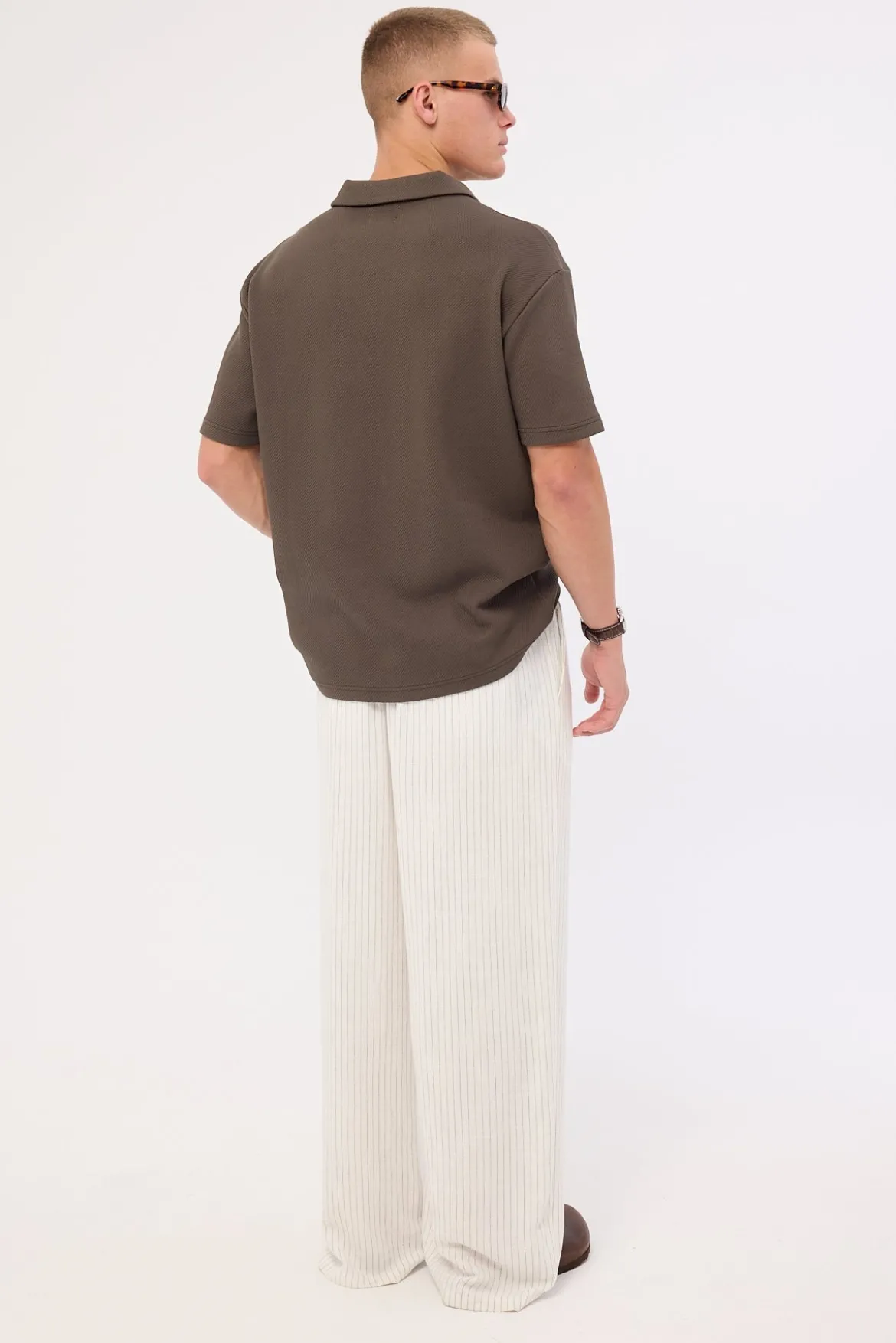 Daybreak Baggy Linen Pant White Stripe