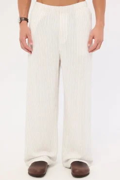 Daybreak Baggy Linen Pant White Stripe