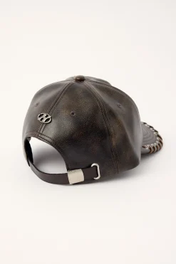 Decay PU Whipstitch Cap Brown