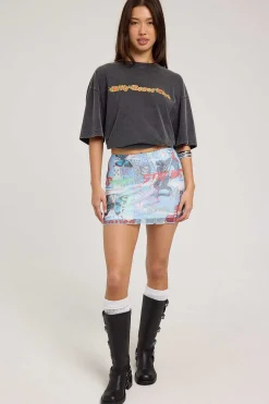 Denim Butterfly Mesh Skirt Pattern