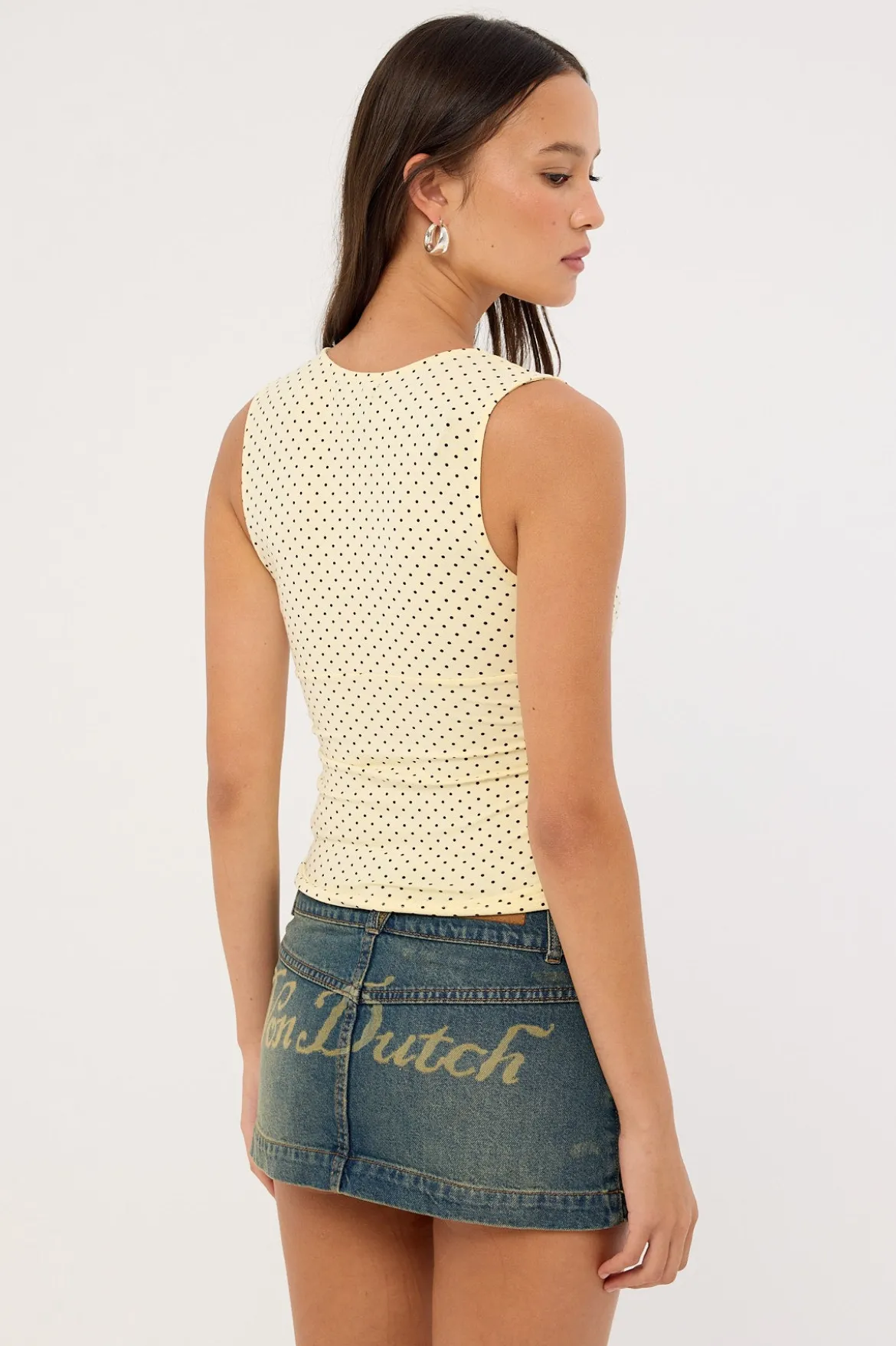 Denim Mini Skirt Dirty Light Blue Denim