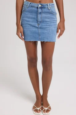 Denim Mini Skirt Mid Blue
