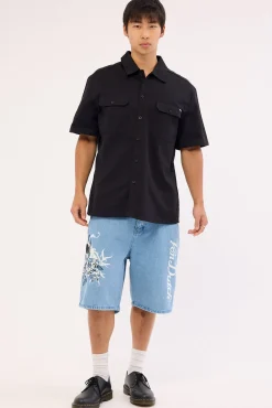 Denim Shorts Mid Blue Denim