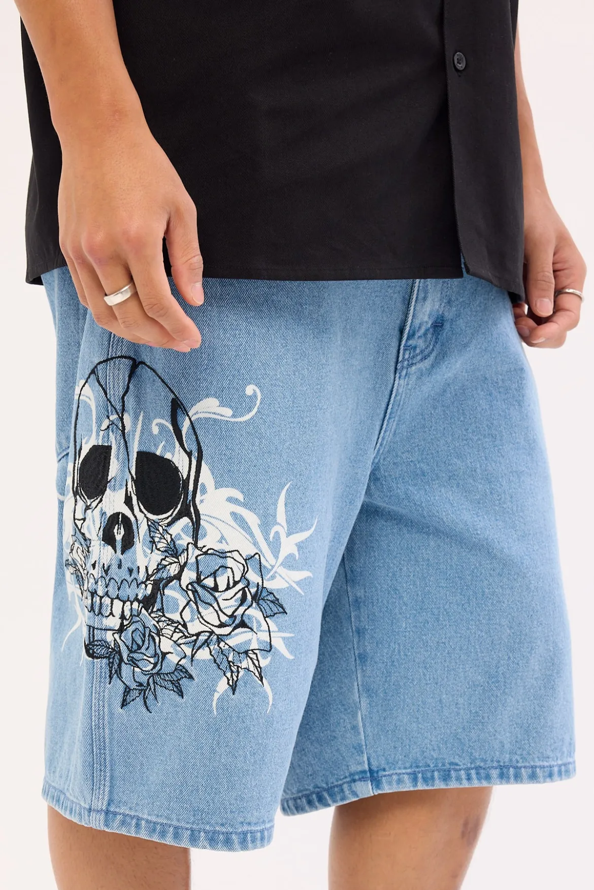 Denim Shorts Mid Blue Denim