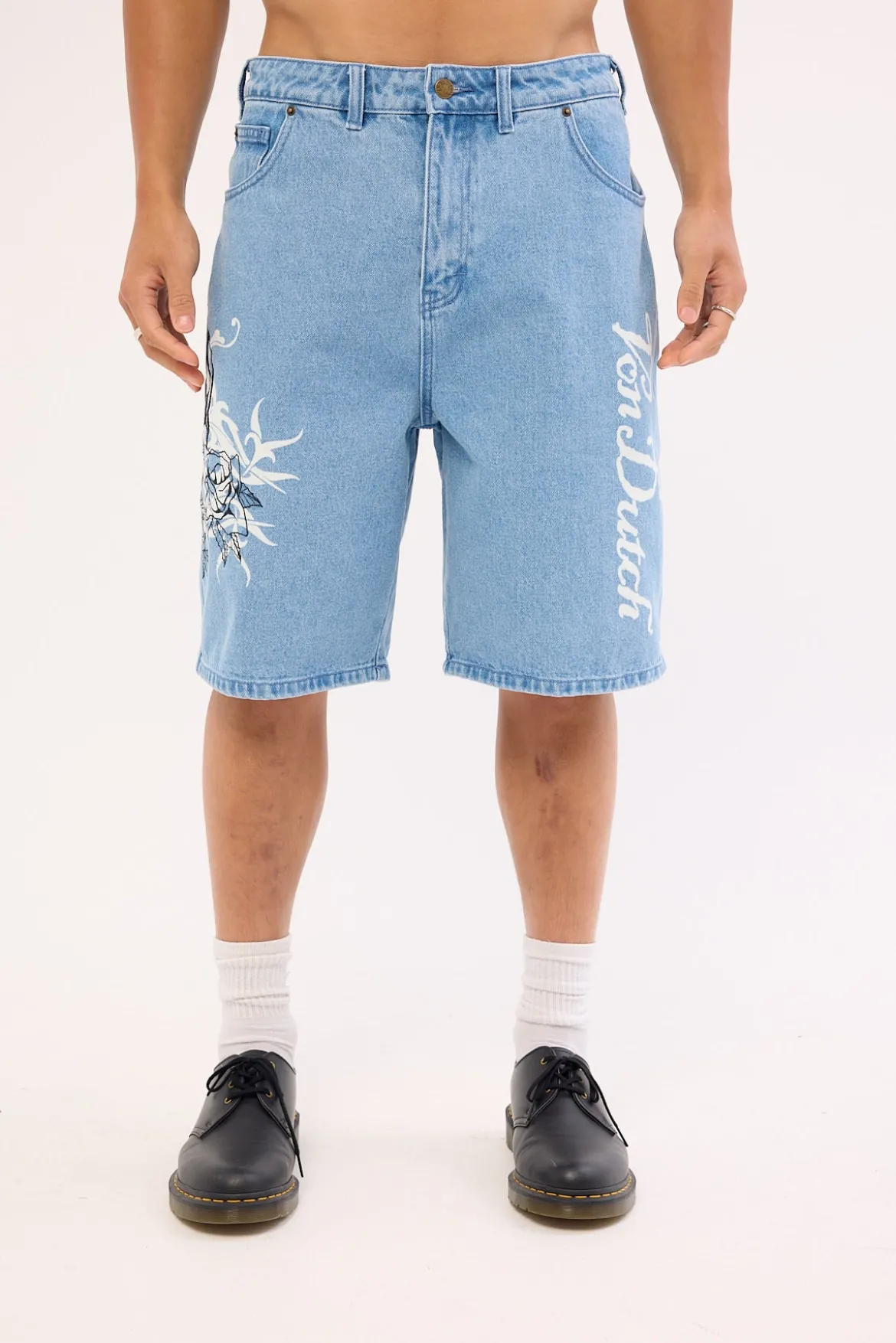 Denim Shorts Mid Blue Denim