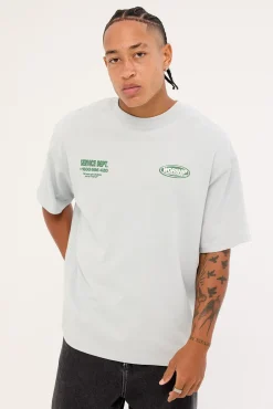 Department Oversize Cropped Tee Grey