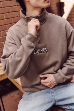 Depth Quarter Zip Sweater Brown