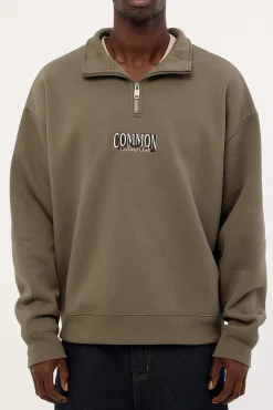 Depth Quarter Zip Sweater Brown