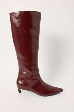 Destiny Textured PU Boot Bordeaux Bordeaux