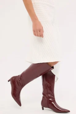 Destiny Textured PU Boot Bordeaux Bordeaux