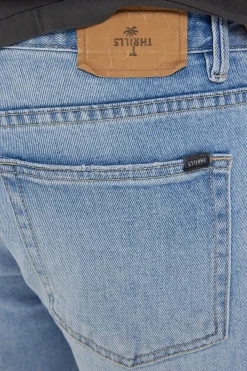 Destroyed Bones Denim Short Ash Blue
