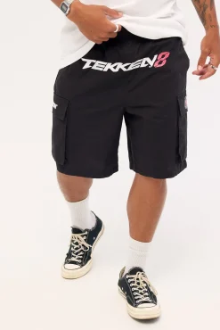 Devil Jin Graffiti Cargo Shorts Black