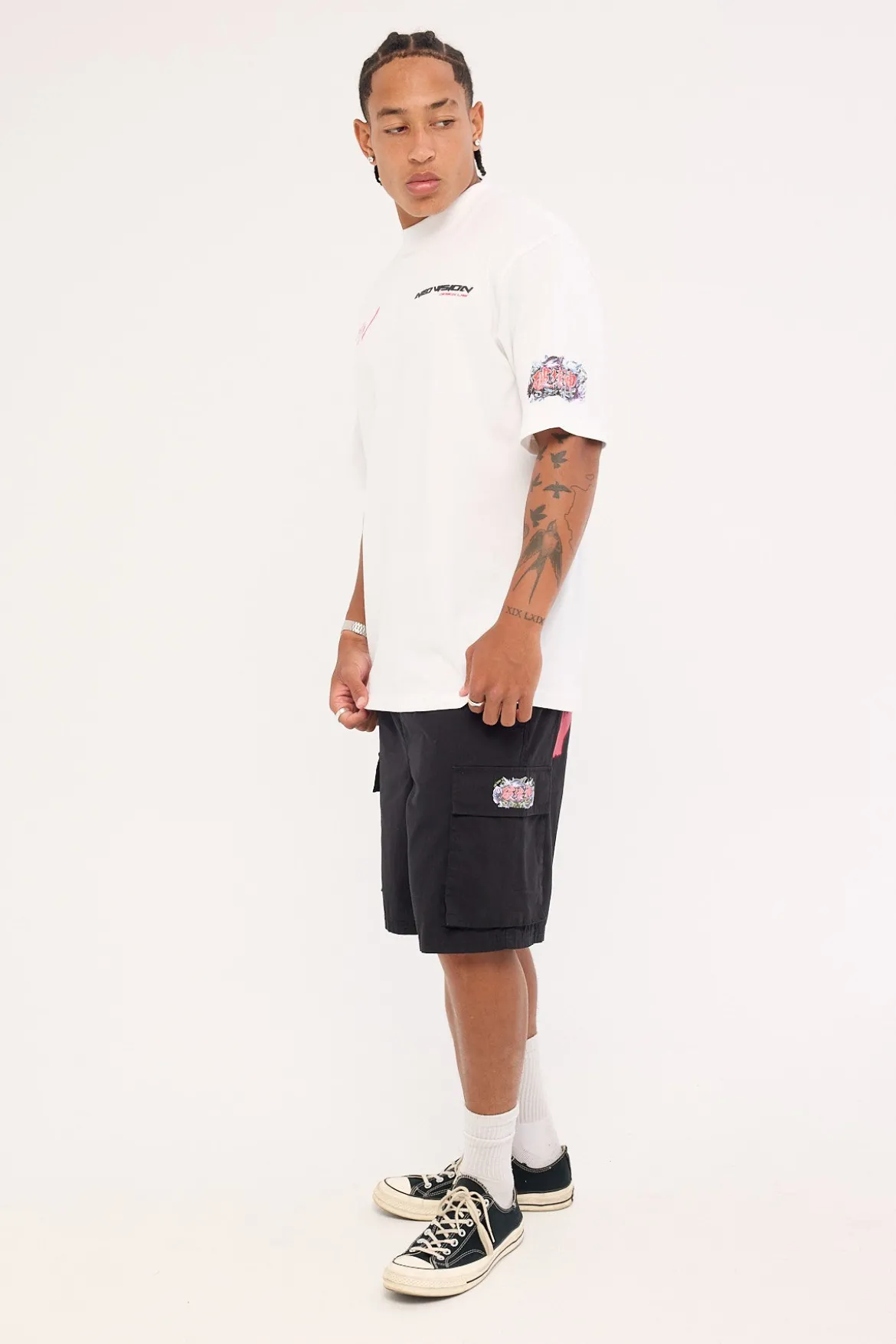 Devil Jin Graffiti Cargo Shorts Black