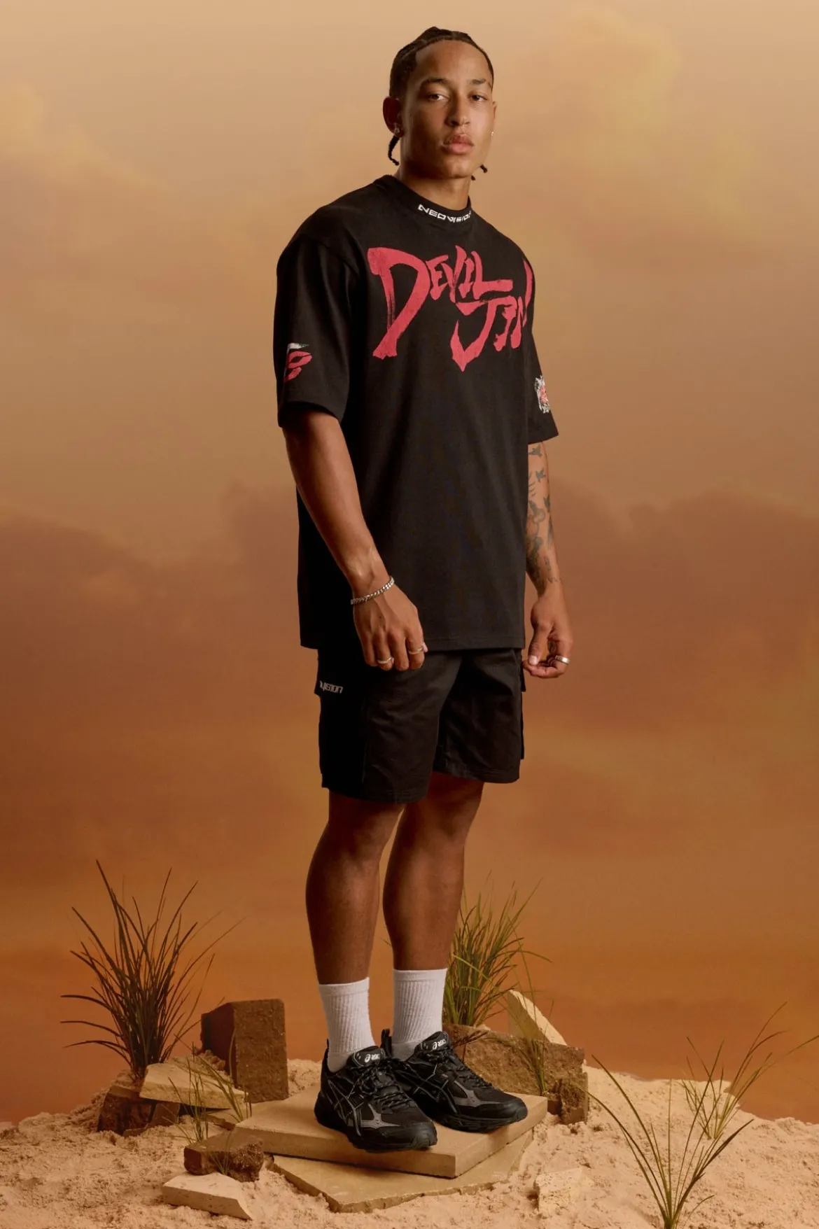 Devil Jin Graffiti Oversize Super Heavy Tee Black