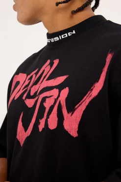 Devil Jin Graffiti Oversize Super Heavy Tee Black