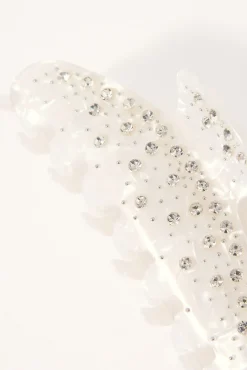 Diamante Hair Claw Clip White