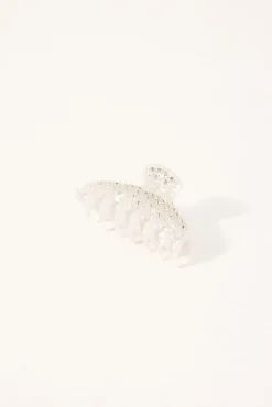 Diamante Hair Claw Clip White
