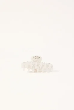Diamante Hair Claw Clip White