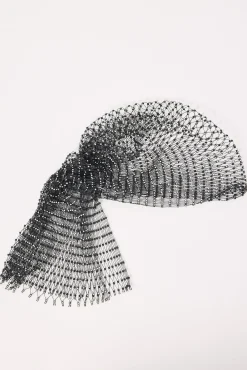 Diamante Head Scarf Black