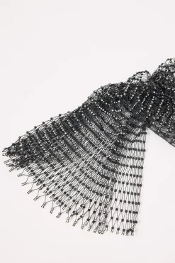 Diamante Head Scarf Black