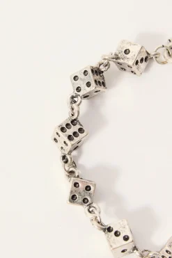 Dice Bracelet Antique Silver