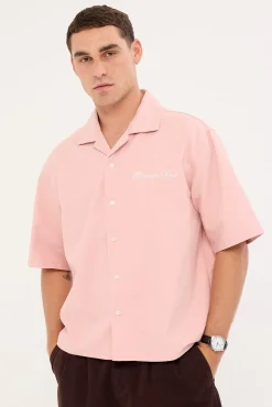 Diplomatic Boxy Cropped Resort Shirt Washed Pink