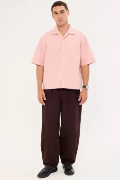 Diplomatic Boxy Cropped Resort Shirt Washed Pink