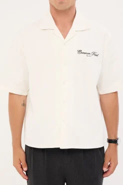 Diplomatic Boxy Cropped Resort Shirt White