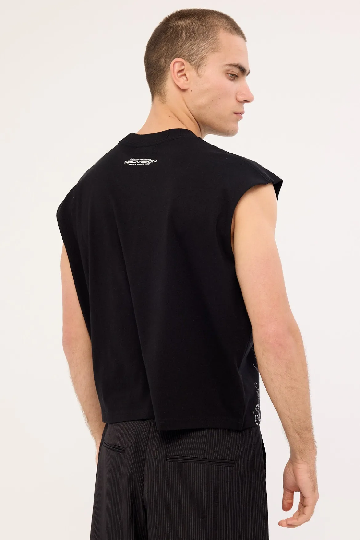 Dire Cropped Muscle Tank Black