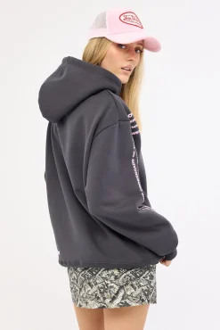 Distopia Relaxed Hoodie Sunfade Black