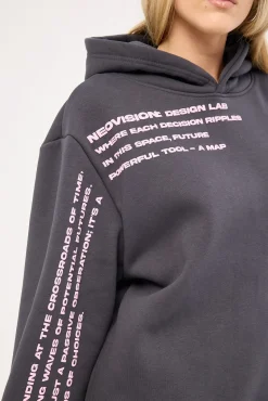 Distopia Relaxed Hoodie Sunfade Black