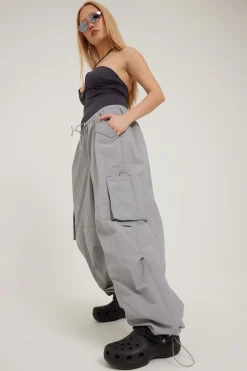 Distorted Dimension Parachute Pant Grey
