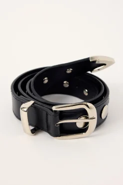 Distorted Flat Stud Belt Black
