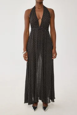 District Maxi Dress Onyx Polka