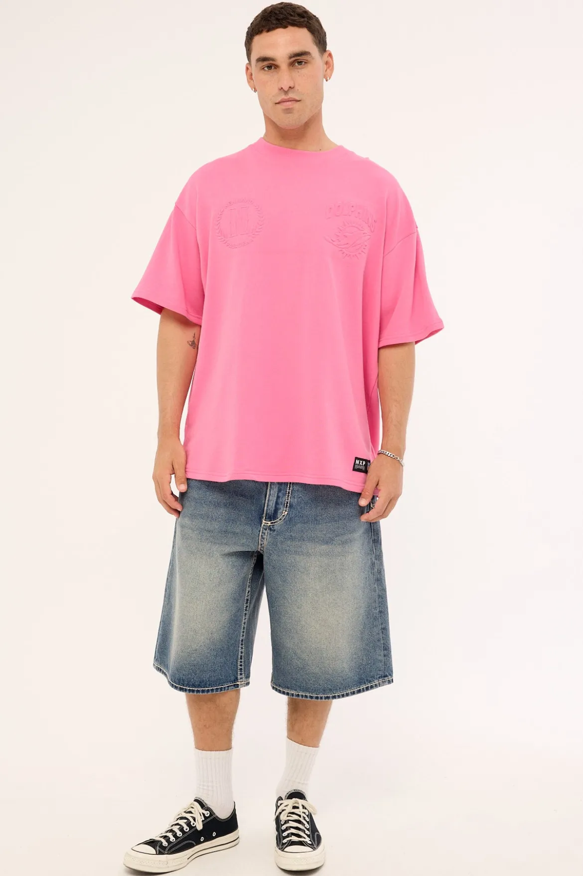 Dolphins Crest Loopback Tee Pink