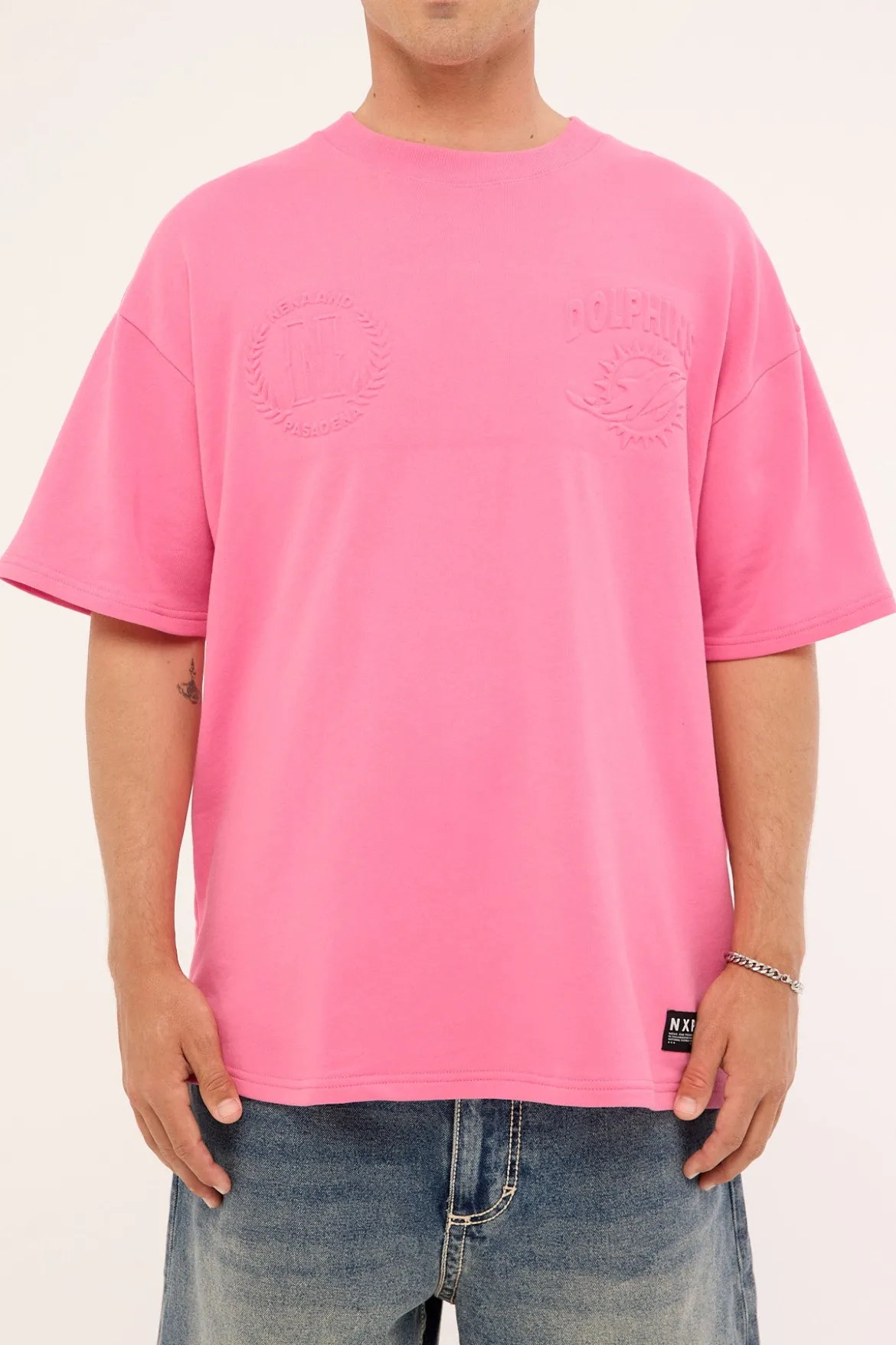 Dolphins Crest Loopback Tee Pink