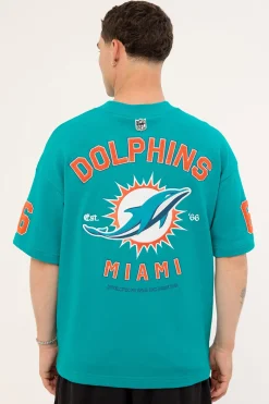 Dolphins Established Loopback Tee Aqua