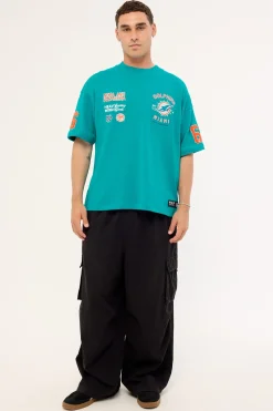 Dolphins Established Loopback Tee Aqua