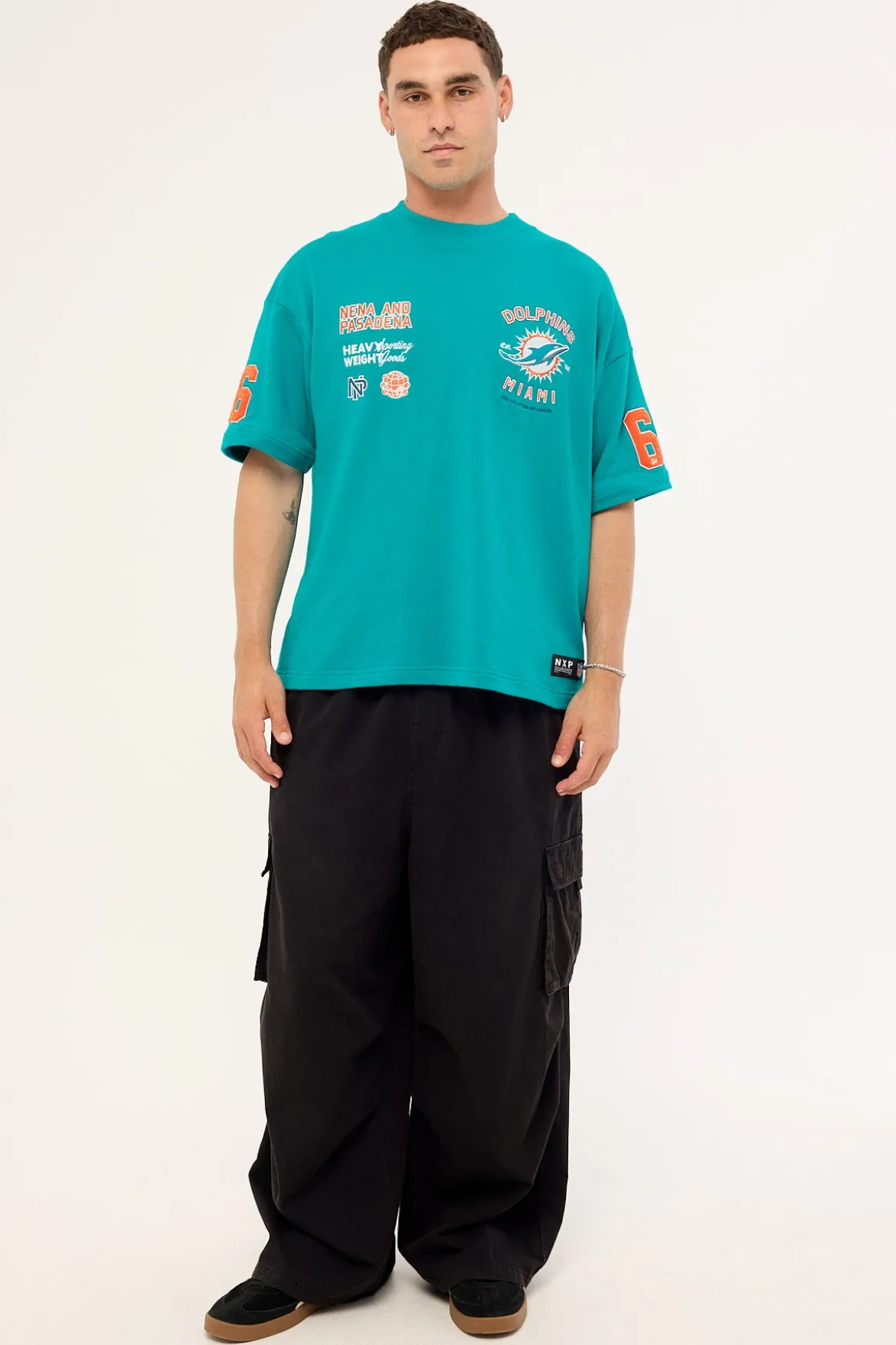 Dolphins Established Loopback Tee Aqua