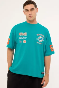 Dolphins Established Loopback Tee Aqua