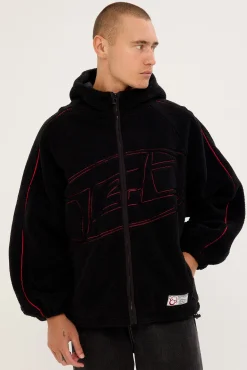 Dominion Hooded Sherpa Jacket Black