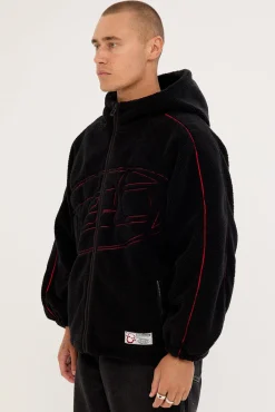 Dominion Hooded Sherpa Jacket Black