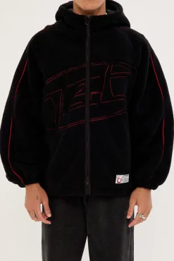 Dominion Hooded Sherpa Jacket Black