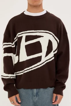 Dominion Knit Sweater Coffee Brown
