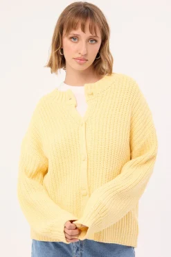 Dottie Slouch Cardigan Lemon