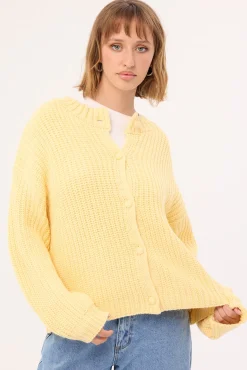 Dottie Slouch Cardigan Lemon